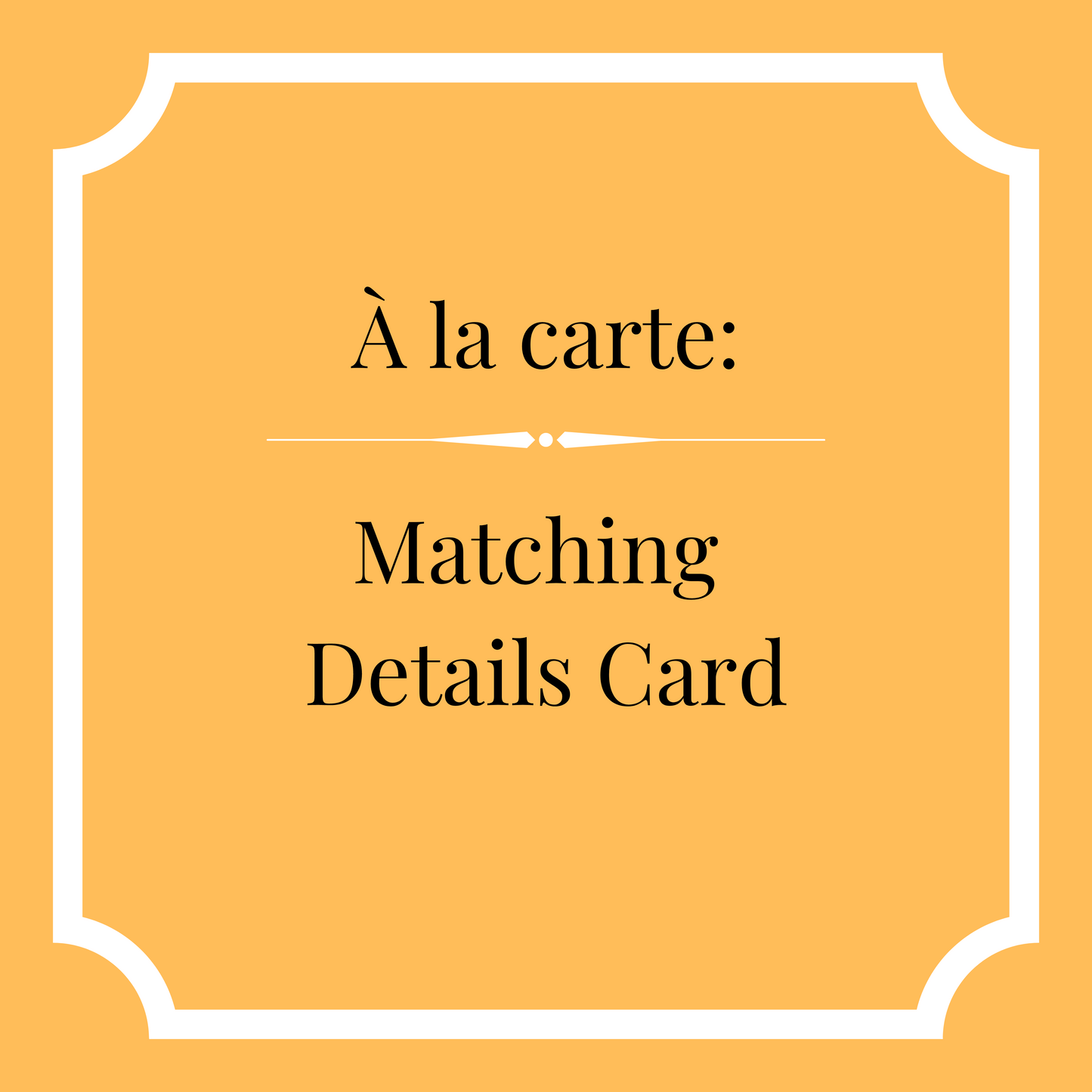 Wedding Suite Details Card