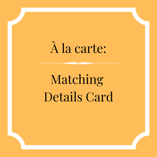 Wedding Suite Details Card