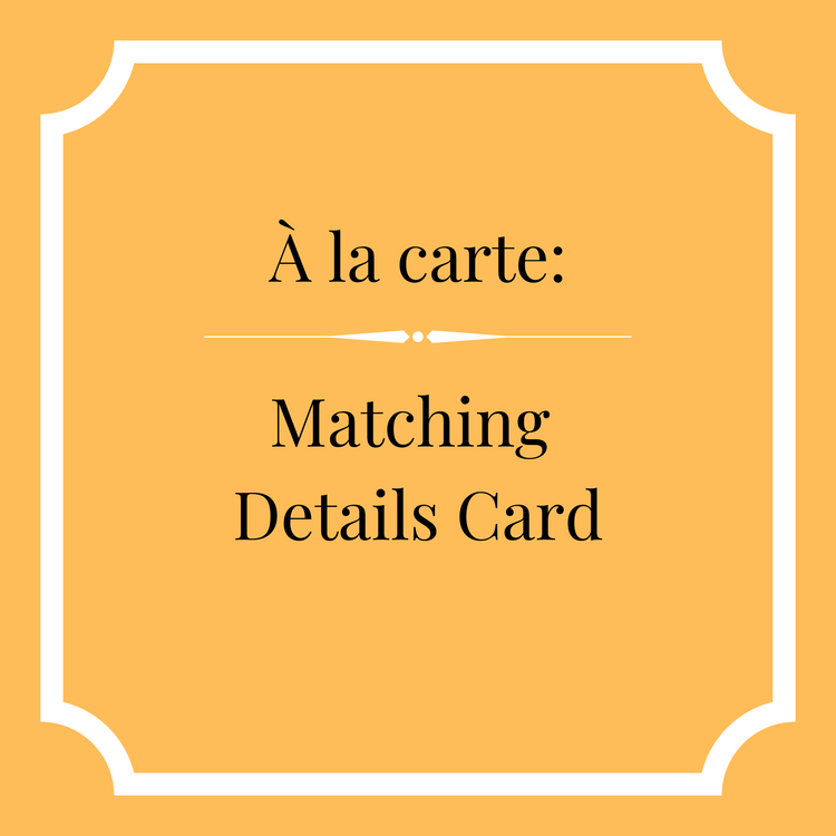 Wedding Suite Details Card