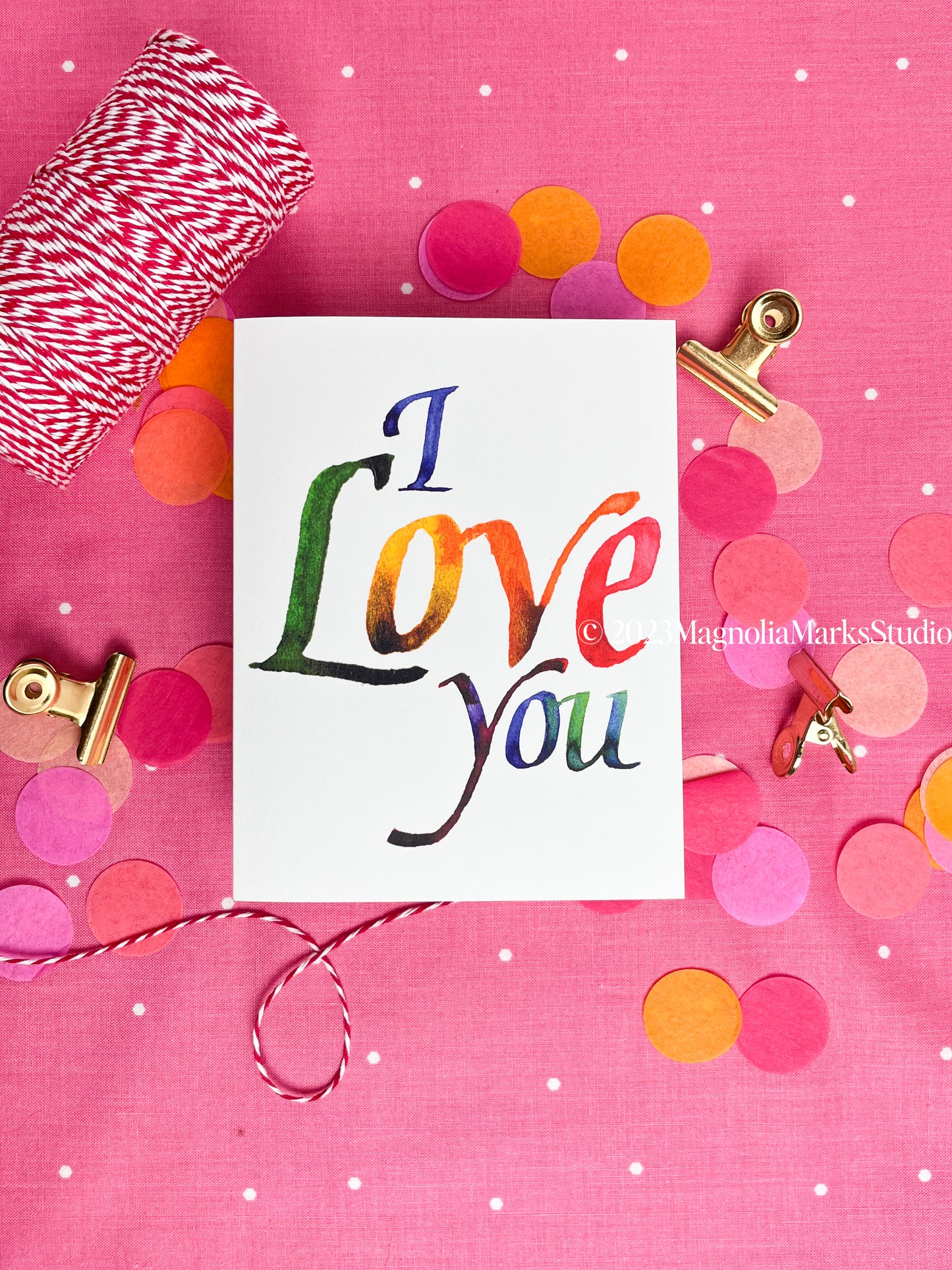 Rainbow I love you card