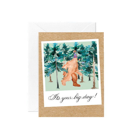 PNW Sasquatch Bigfoot Birthday Card