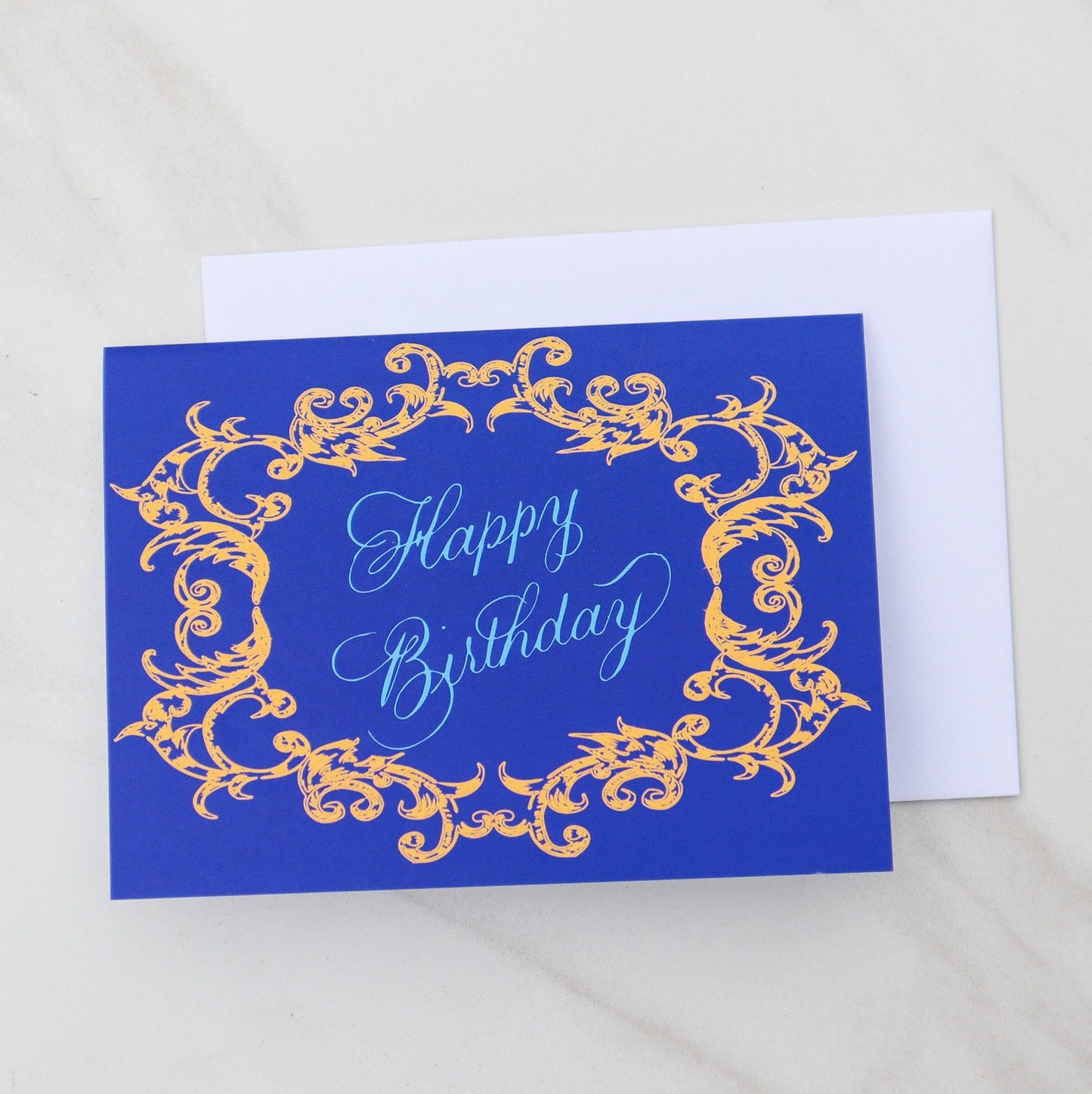 Flourished Royal Happy Birthday Card