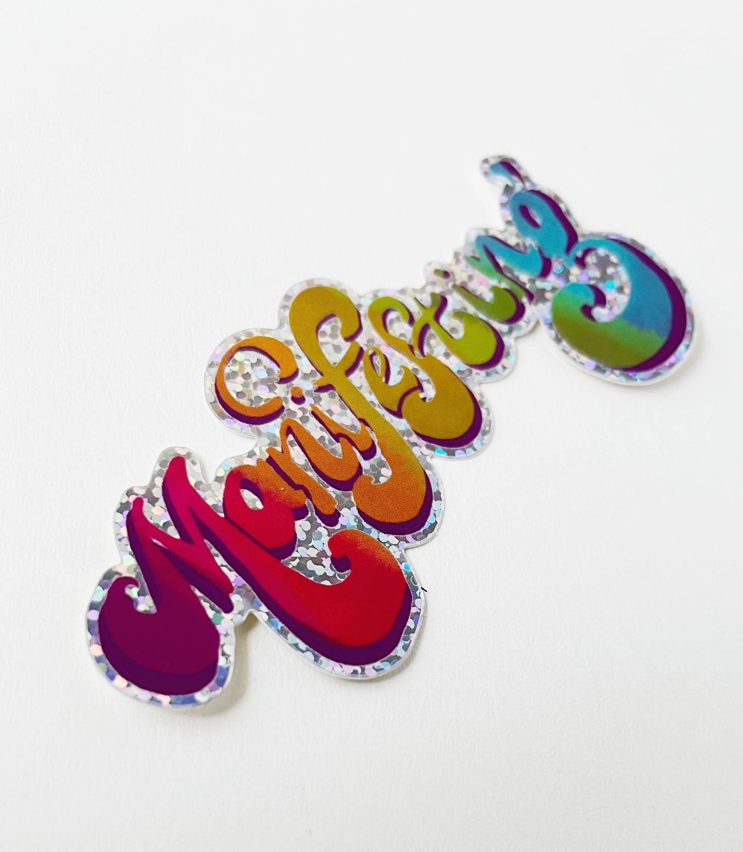 Manifesting holographic sticker