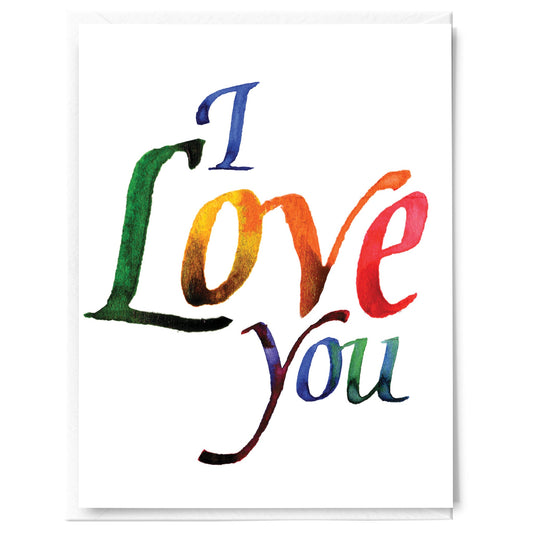 Rainbow I love you card