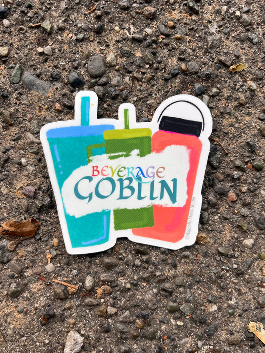 Beverage goblin waterproof sticker