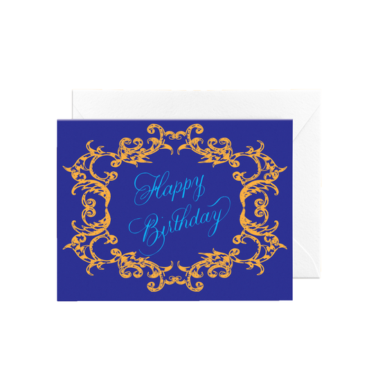 Flourished Royal Happy Birthday Card