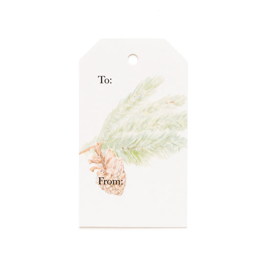 Watercolor pinecone gift tag bundle