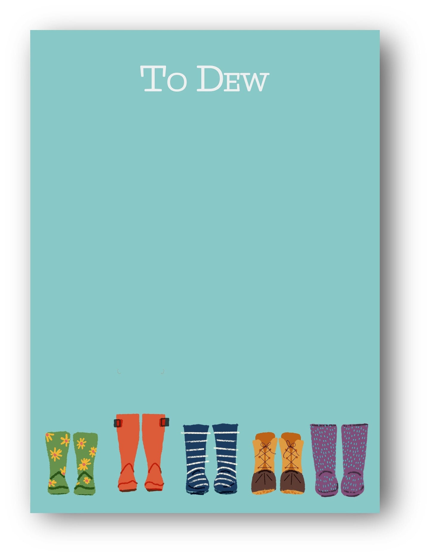 To Dew Rainboots Notepad