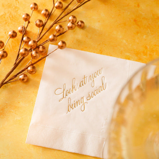 Look at you being social party napkins