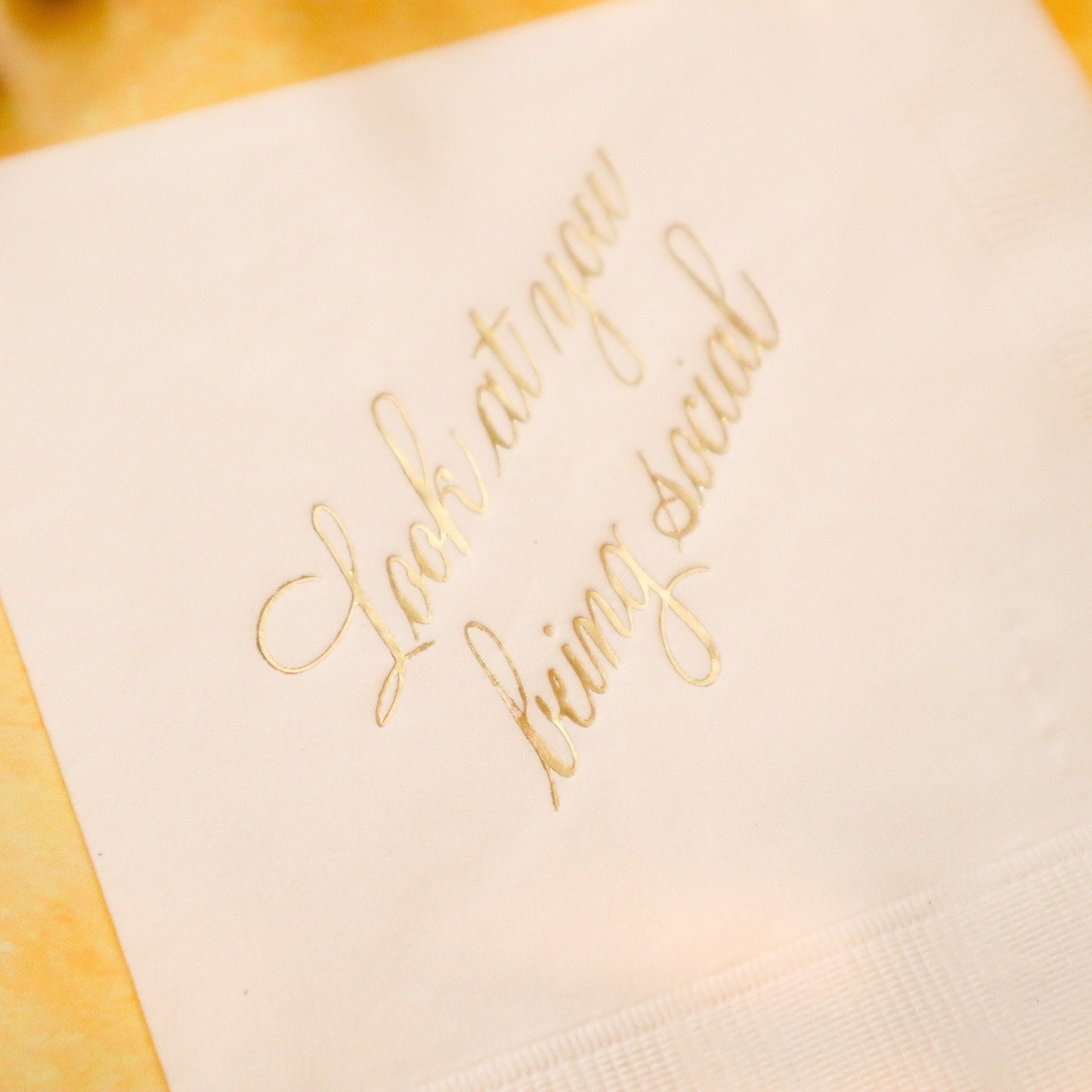 Look at you being social party napkins
